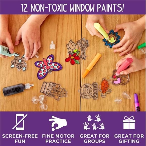 Create Your Own Window Art, Paint Your Own DIY Suncatchers, Fun Staycation - Picture 5 of 6